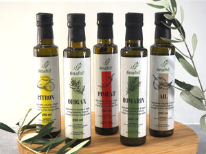 Huiles d'olive infusées artisanales - Bouteille de 250ml